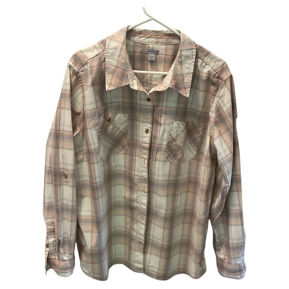 CARHARTT WOMENS PLAID BLOUSE SIZE XXL/20